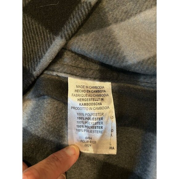 Legendary Whitetails Flannel Jacket Black/Grey Plaid Men’s Size Large Tall - Picture 6 of 8